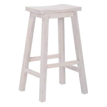 WestinTrends 29" Saddle Seat Solid Wood Kitchen Bar Stool Chair (Set of 2)