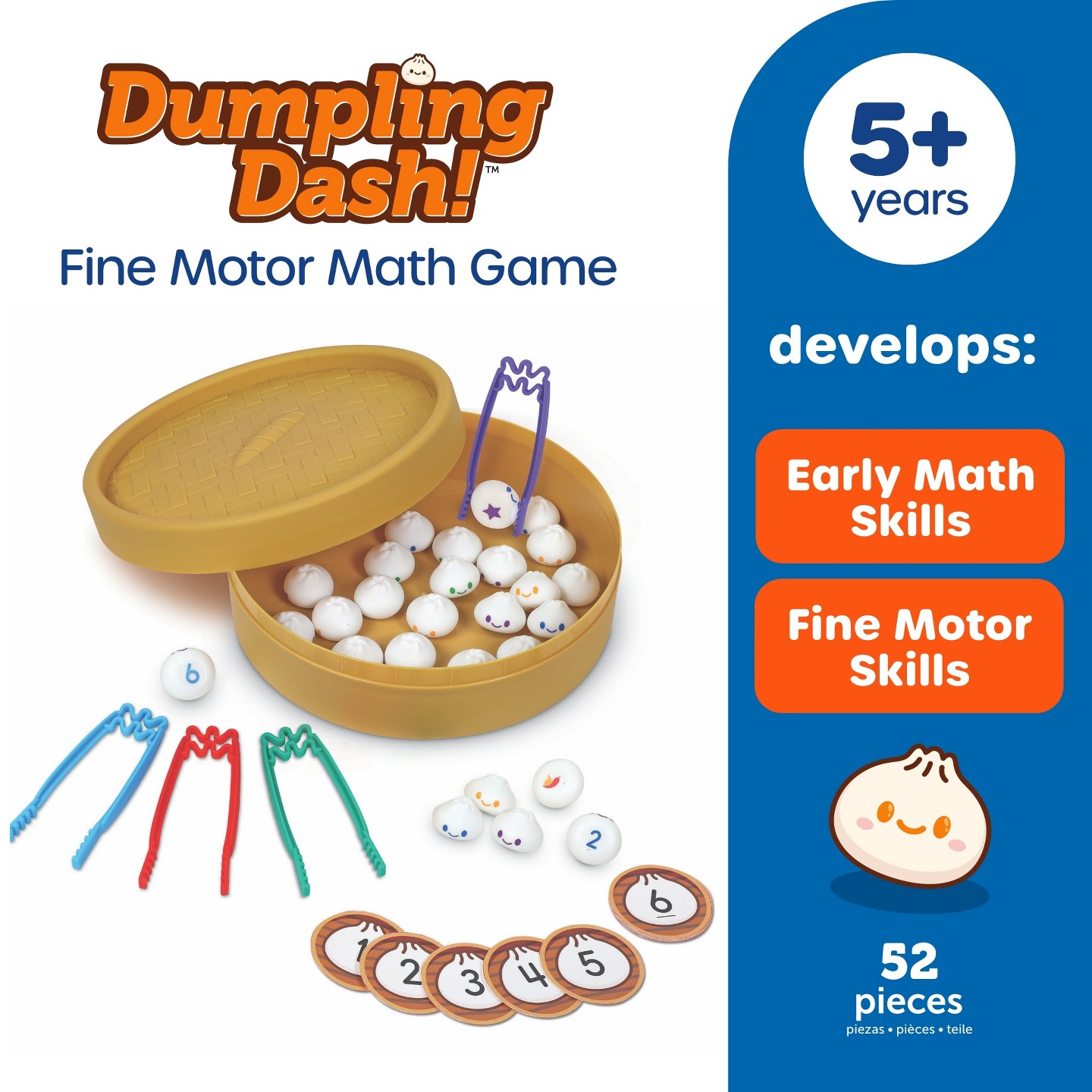 Детские настольные игры Learning Resources Dumpling Dash! Fine Motor Math Game: Educational Board Games for 2-4 Players, Gifts for Ages 5+ — фото 7