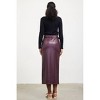 Women's Faux Leather Belted Skirt - SKIES ARE BLUE - 3 of 4