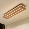 Rennnsan Caldra 31" W Rectangle Wooden Farmhouse LED Dimmable Flush Mount in Sharp Corner - 2 of 4