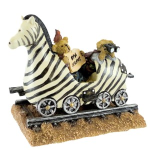 Boyds Bears 3.5 Inch Zeb The Zebra With Zoey & Zac Bearstone 1E Train Animal Figurines - 1 of 3
