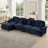 Modular L-Shaped Sectional Sofa with Flared Arms, Removable Ruffles Skirts & Movable Ottoman, Comfy Chenille Deep Seat Couch - 4 of 4
