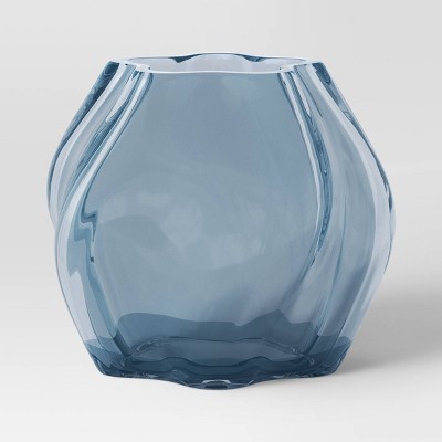 Small Shaped Glass Vase Blue - Threshold™