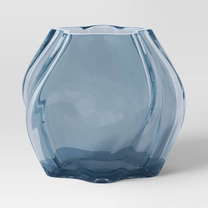 Small Shaped Glass Vase Blue - Threshold&#8482;, 1 of 8