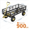 Garden Dump Cart with Removable Sidewalls, 900 LBS Heavy Duty Steel Dump Wagon with 180° Swivel Handle & 10-inch Tires, for Backyard Farm - 2 of 4