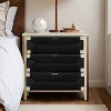 3 Drawer Buffet Sideboard with Adjustable Shelves, Storage Cabinet with Hand-woven rope decorated drawers for Living Room - Leovsnove - 2 of 4