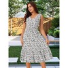 INSPIRE CHIC Women's Summer Boho Beach V Neck Sleeveless Floral Flowy Tiered Midi Dress with Pockets - 3 of 4