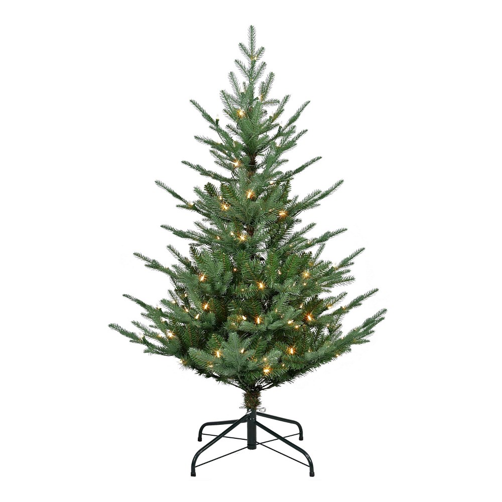 Photos - Garden & Outdoor Decoration Puleo 4.5' Pre-lit Hillside Spruce Artificial Christmas Tree Clear Lights: Easy Setup, Indoor Use, Metal Base 