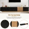 HDZNVF TV Stand with Faux Marble and Walnut Wood Grain Finish for TVs up to 88 inch, Black - 4 of 4