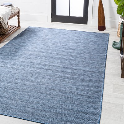 Ethan Blue Flatweave Synthetic 8' x 10' Area Rug