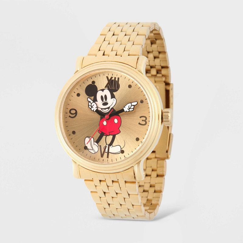 Men&#39;s Disney Mickey Mouse Vintage Bracelet Watch - Gold, 1 of 6