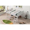 Full Size Wood Low Loft Bed with Ladder for Bedroom - 4 of 4