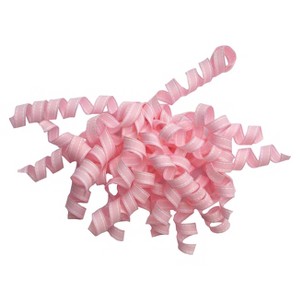 7" Light Pink Fabric with White Stitch Curly Gift Bow - Spritz™: Bows for Gift Wrapping, Decorative Accessories - 1 of 1