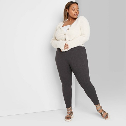 Women's High-Rise Wide Leg French Terry Sweatpants - Wild Fable™ Gray 3X