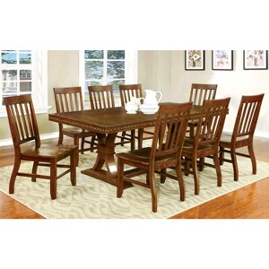 Set of 2 Crayton Traditional Wooden Side Chairs Dark Oak - HOMES: Inside + Out: Slat Back, High Back - 1 of 3