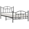 vidaXL Black Twin XL Metal Bed Frame with Headboard & Slats, No Mattress, Easy Assembly - 4 of 4