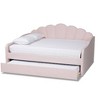 Queen Timila Velvet Fabric Upholstered Daybed with Trundle - Baxton Studio: Glam Bedroom Furniture, No Box Spring Needed - 3 of 4