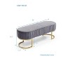 Zeus & Ruta 48" Modern Velvet Oval Upholstered Ottoman with Golden Metal Legs - 3 of 4