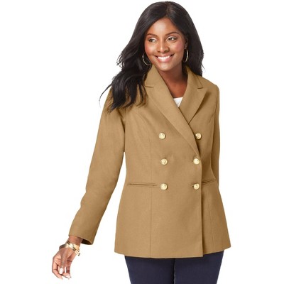 Jessica London Women's Plus Size Double Breasted Wool Blazer