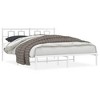vidaXL Elegant White Steel Double Bed Frame - Powder-Coated Metal with Headboard, - 2 of 4
