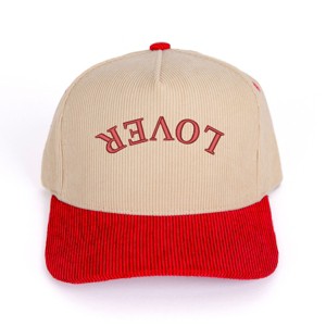 Embroidered Lover Upside Down Arch - Women's Corduroy Trucker Hat - 1 of 3