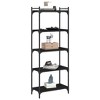 vidaXL Bookcase 5-Tier Black 23.6 in.x11.8 in.x60.6 in. Engineered Wood - 3 of 4