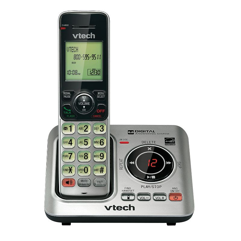 VTech® DECT 6.0 Corded Cordless Expandable Phone Combo with Caller ID, Call Waiting, and Answering System, Silver and Black, 2 of 6