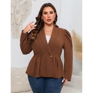 Clearlove Women Casual Blazer Open Front Long Sleeve Work Office Cardigan Jackets - 1 of 4
