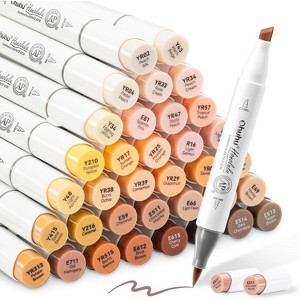 Ohuhu Alcohol Markers Skin Tone Brush Tip -Skin Color Markers -36 Portrait Colors -Refillable Ink -Brush & Chisel Dual Tips- Honolulu of Ohuhu Markers - 1 of 4