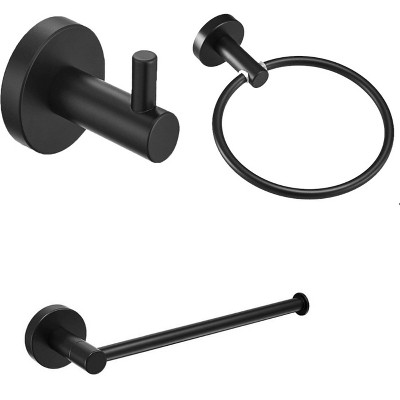 Phiestina High Quality Rustproof 304 Stainless Steel Matte Black Bathroom Accessories Set