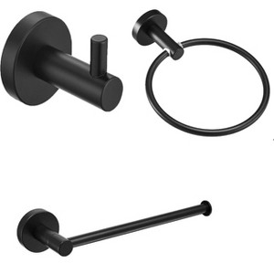 Phiestina High Quality Rustproof 304 Stainless Steel Matte Black Bathroom Accessories Set - 1 of 4