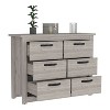 NicBex 6 Drawers Double Dresser for Bedroom,Chest of Drawers with Metal Handles,Modren Freestanding Dresser,Storage Dressers for Bedroom,Light Gray - 4 of 4
