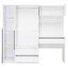 3-Door Wooden Storage Desk Wardrobe for Bedroom with Shelves and 3 Drawers, Natural - 3 of 4