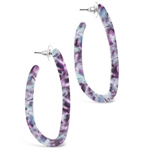 SHINE by Sterling Forever Open Oval Resin Hoops - 1 of 2