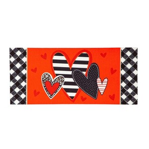 Evergreen Patterned Heart Sassafras Indoor Outdoor Switch Doormat 1'10"x10" Multicolored - 1 of 1