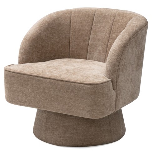 Pellebant Indoor Swivel Barrel Chair Modern 360 Degree Round Swivel Accent Chair Comfortable Upholstered Linen Fabric Swivel Sofa Chair - image 1 of 4