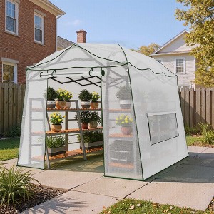 YARDSIGHT 11 x 8.5 FT Walk-in Greenhouse, Portable Pop-up Greenhouse 3 Adjustable Hights Heavy Duty Plant Gardening Canopy with Durable PE Cover - 1 of 4