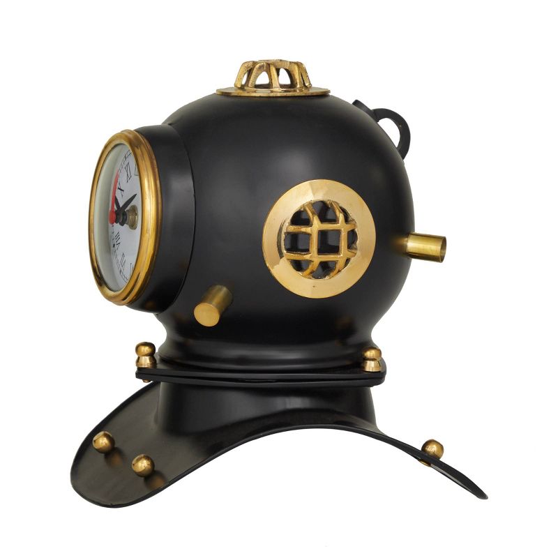 8"x8" Brass Diver Helmet Clock - Olivia & May, 4 of 6