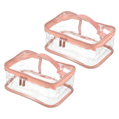 Unique Bargains Waterproof Toiletry Bag Cosmetic Pouch with Zipper Handle Strap 2 Pcs