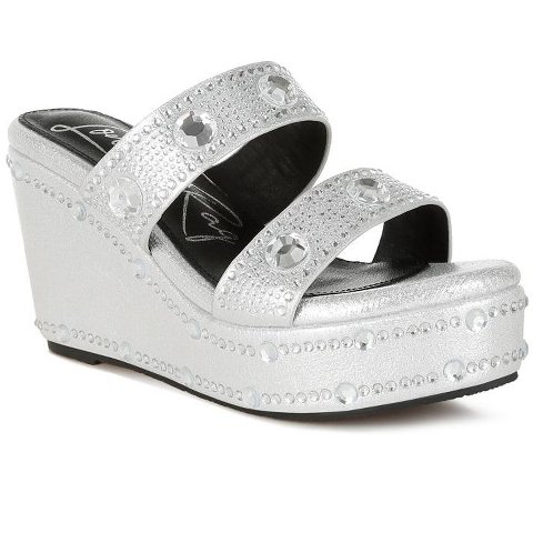 Женские сандалии London Rag Womens Iki Diki Rhinestone & Diamante Wedge Sandals 9.5