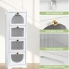 Small Bathroom Floor Cabinet, Freestanding Bathroom Organizer and Storage Cabinet with 4 Drawers, 33" Slim Wooden Storage Cabinet - 3 of 4