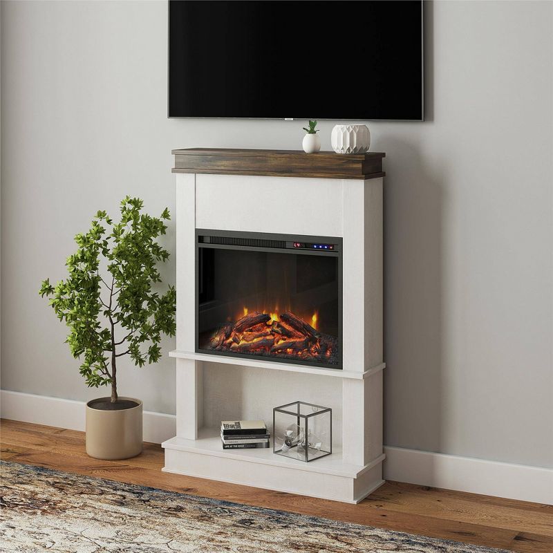 Mendon Electric Fireplace with Mantel and Open Shelf - Room & Joy , 2 of 7