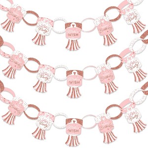 Big Dot of Happiness Pink Rose Gold Birthday - 90 Chain Links and 30 Paper Tassels Decoration Kit - Happy Birthday Party Paper Chains Garland - 21' - 1 of 4