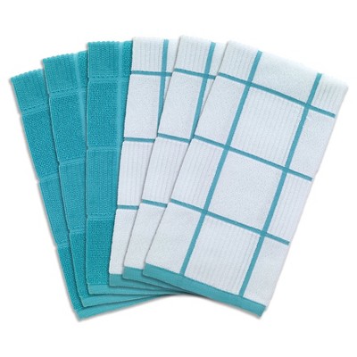 Breeze Blue and White Cotton Terry Kitchen Towel Set