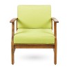 Okak Rustic Patio Accent Chairs Upholstered Club Chairs,Set of 1,Outdoor Acacia Conversation seat for Porch,Garden&Backyard,400lbs Max - 2 of 4