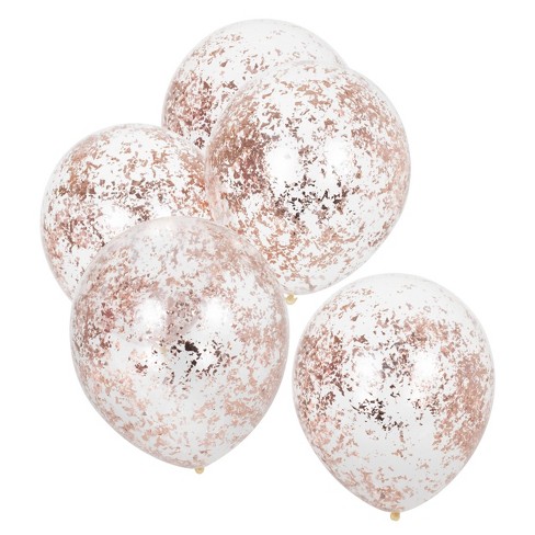 Rose Gold Latex Balloons - 12 Latex Balloons Mix Clear Confetti Balloons  Party Decorations(24 Pack)