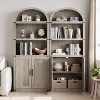 Bookcase 5 Shelf Arched Bookshelf 71.65in Tall Bookcase Farmhouse Display Storage Rack Wooden Bookshelves for Home Office, Living Room - 3 of 4