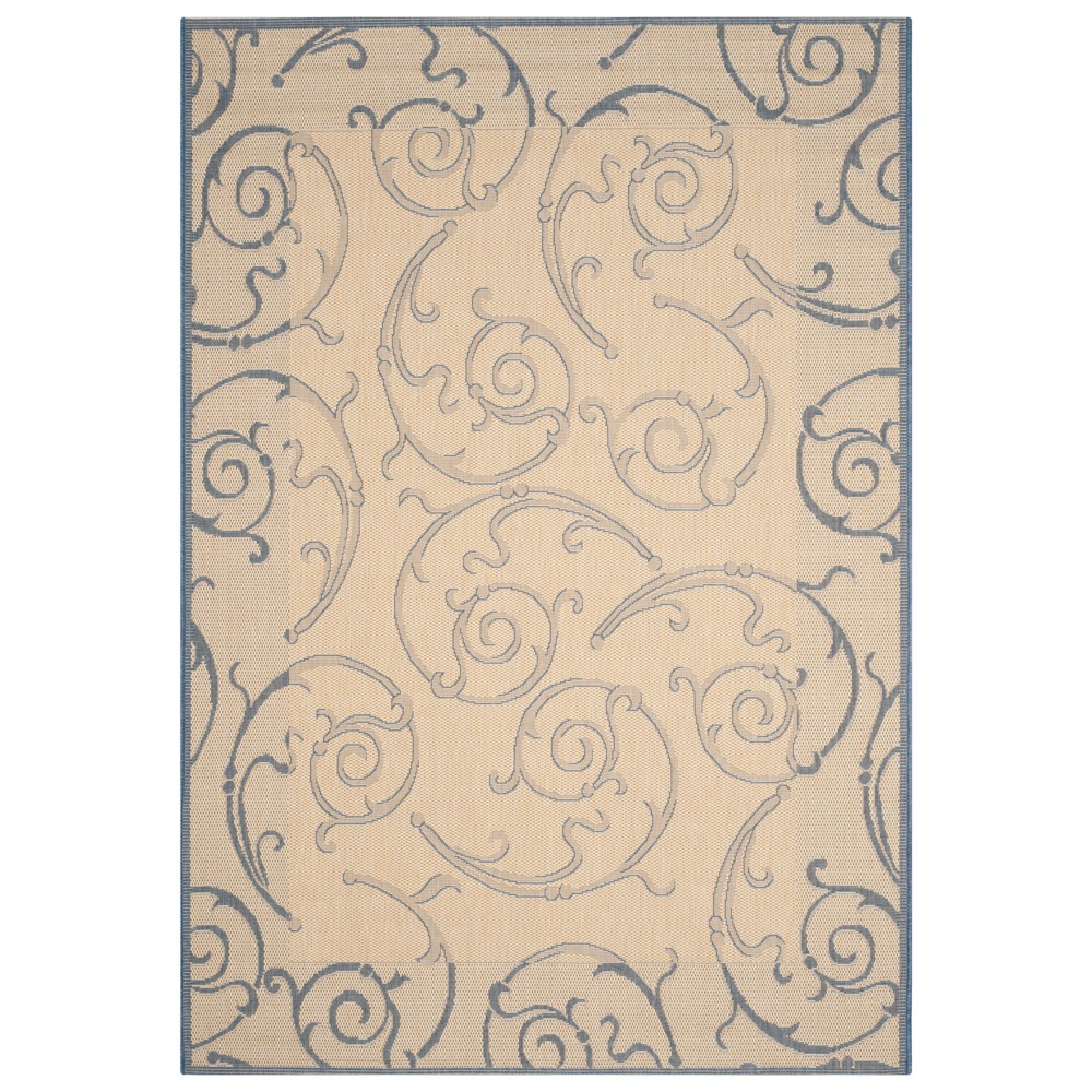 8'X11' Rectangle Pembrokeshire Outer Patio Rug Natural/Blue - Safavieh