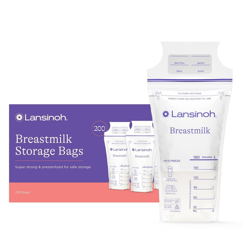 Photos - Baby Bottle / Sippy Cup Lansinoh Breast Milk Storage Bags - 200ct 
