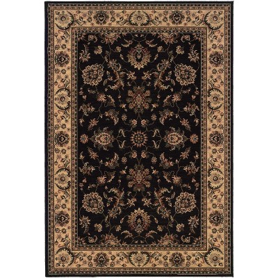 Oriental Weavers Ariana 311K3 Black/ Ivory Indoor Area Rug - 2'3" x 7'9"